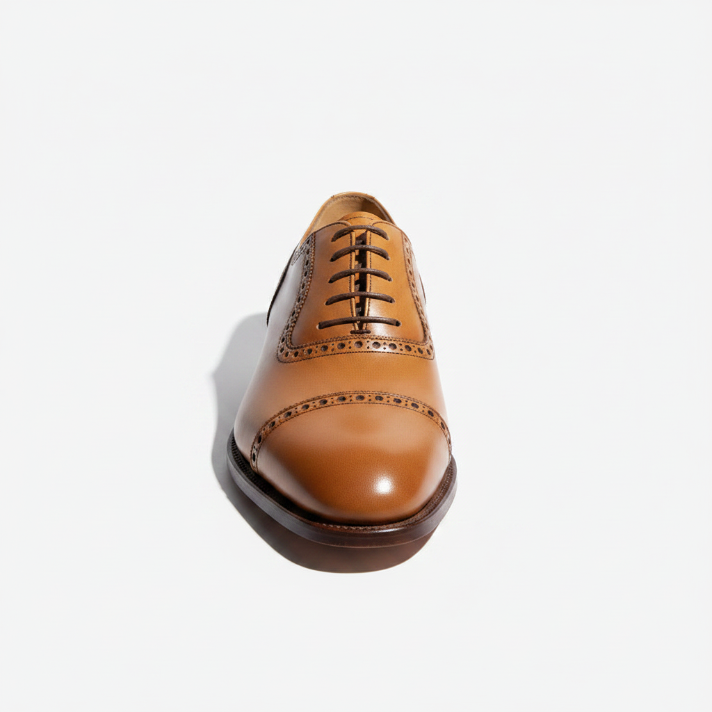 John Lobb Black Leather Wingtip Oxfords Size 6M