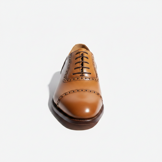John Lobb Black Leather Wingtip Oxfords Size 6M