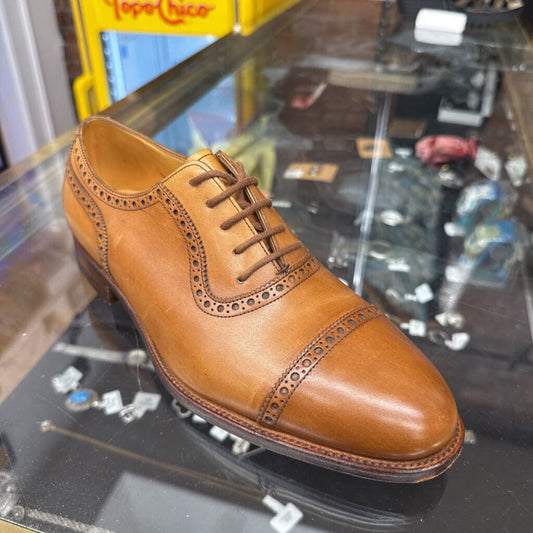 John Lobb Black Leather Wingtip Oxfords Size 6