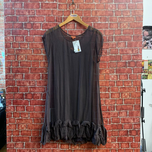Chan Luu Silk Midi Dress with Slip Mauve Size L