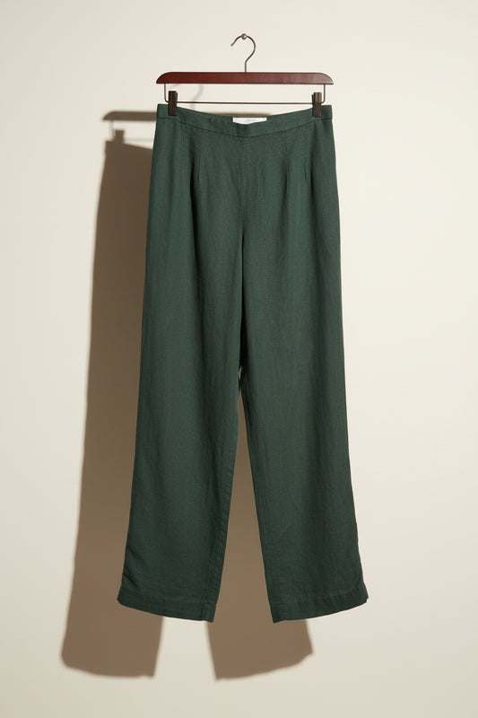 Vintage Trousers Rayon Forest Green Size 12