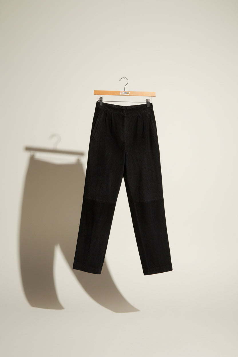 Julian K. Vintage Suede Pants Black Ladies Size S