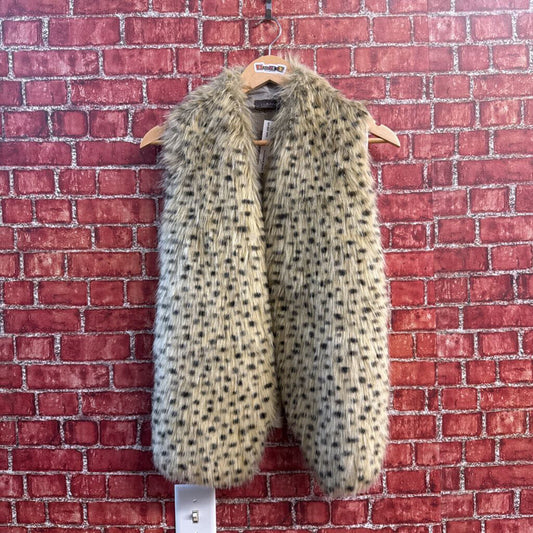 LUMA Faux Fur Vest Leopard Tan/Black