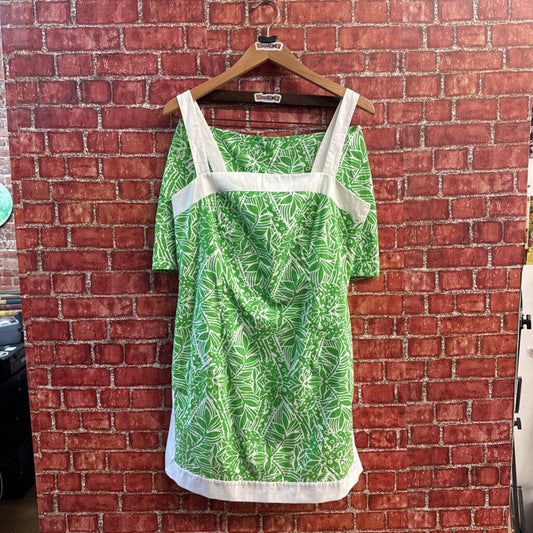 Lilly Pulitzer Tunic Tank/Shorts Set Leaves Green/White Size 8