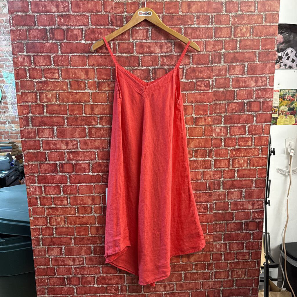 Terzo Millennio Midi Dress Tank Linen Salmon Size XS