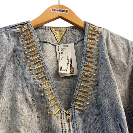 Vintage Jacques Blue Denim Jacket W/Embellishments Size S