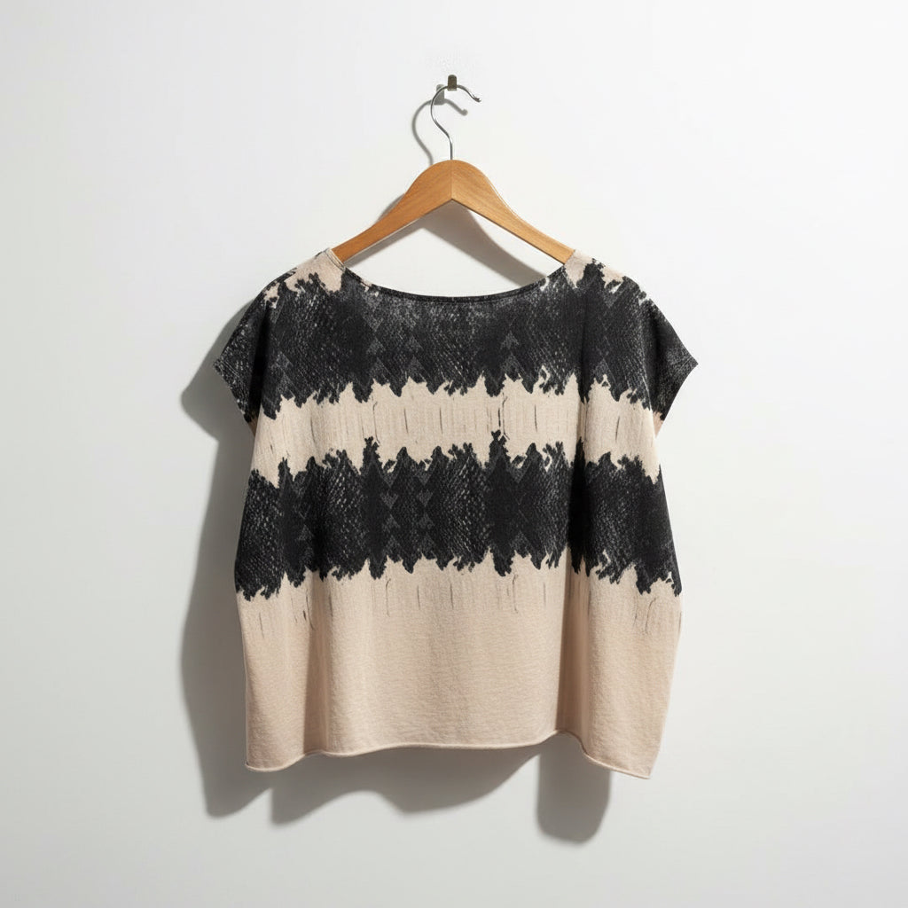 Allsaints Top Tank Snake Stripe Pink/Grey Ladies Size L