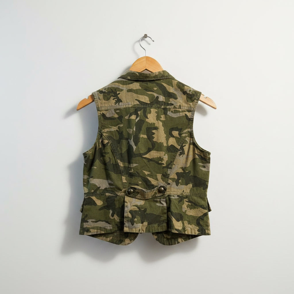 Ali & Kris Vest Double Breasted Camo Green