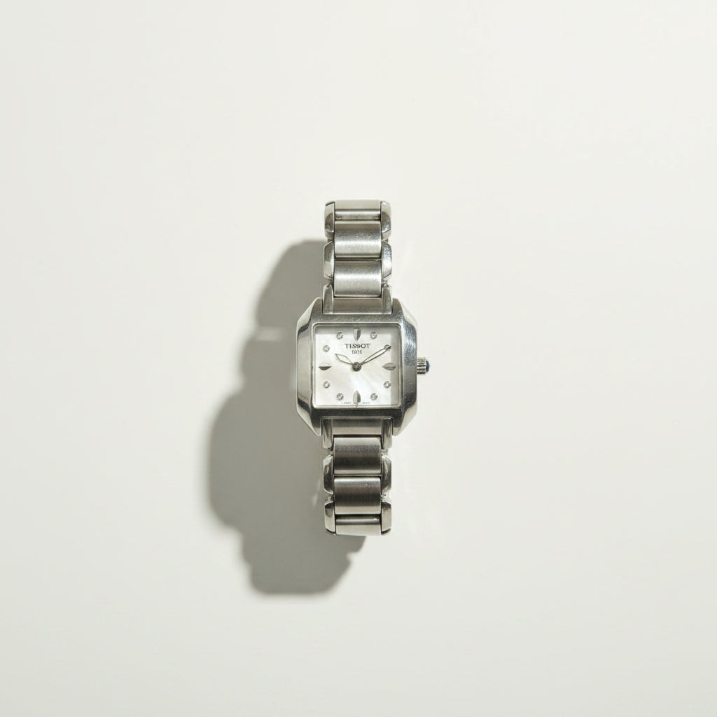 Tissot T-Trend T-Wave Mother of Pearl Diamond Watch Silver