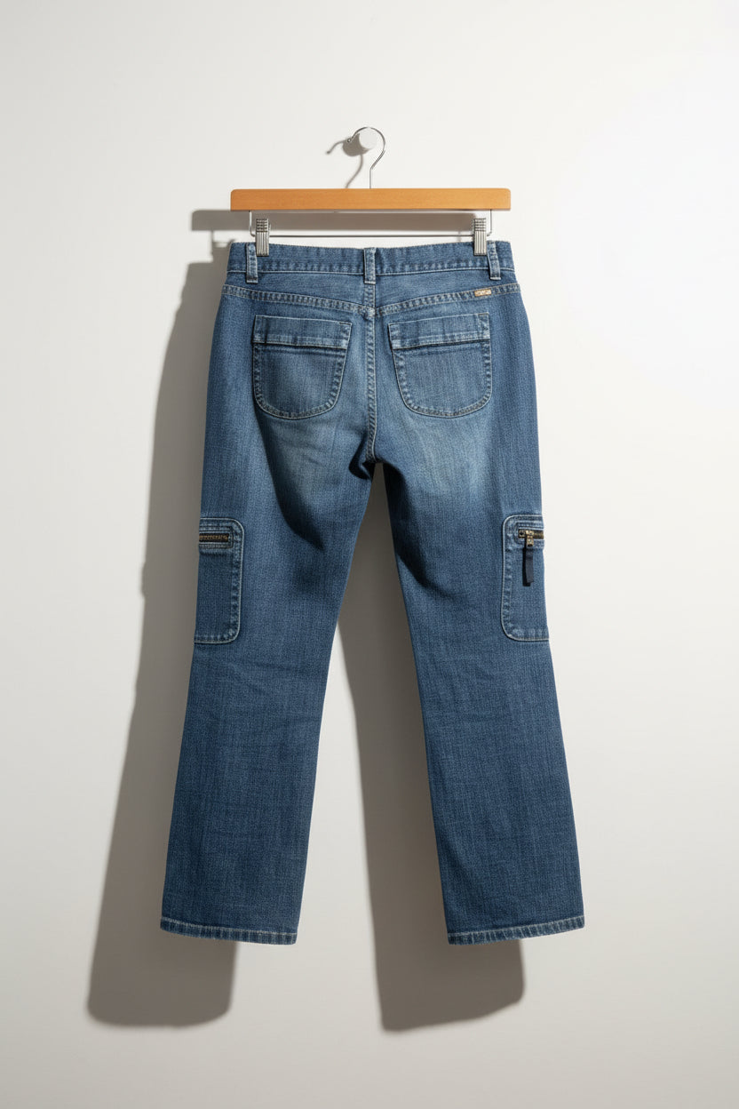 Simply Vera Capris Denim Cargo Blue Ladies Size 2