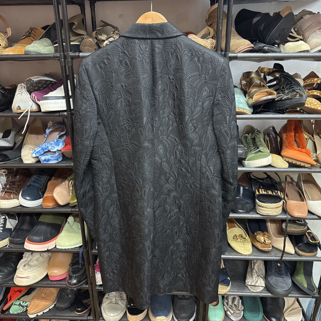 Jones New York Blazer Jacket Long Floral Black Size 6