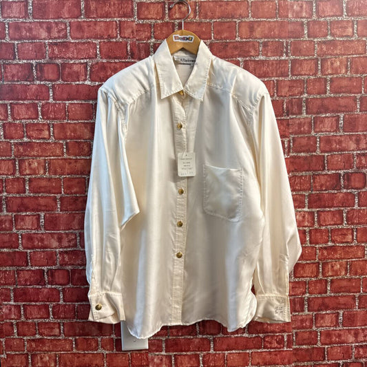 NWT Elliot Andrews Vintage Blouse Silk Cream Size 12