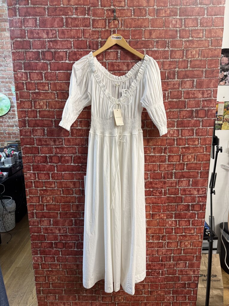 NWT Doen Maxi Dress Peasant Blouse White Size S