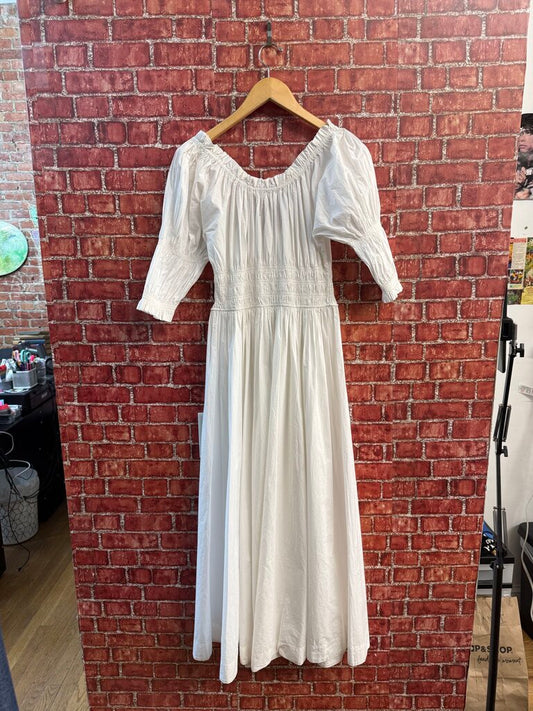 NWT Doen Maxi Dress Peasant Blouse White Size S