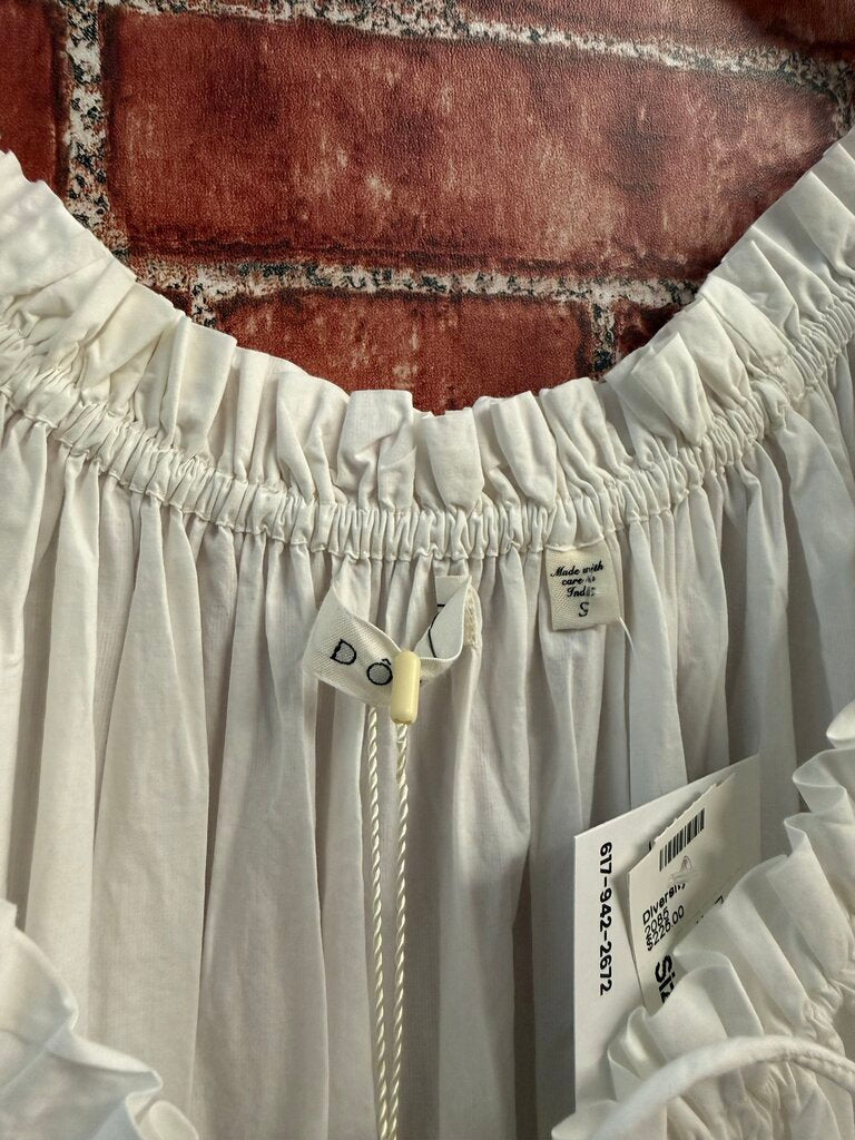 NWT Doen Maxi Dress Peasant Blouse White Size S