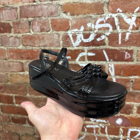 Cordani Platform Sandal Pleather Black Size 37