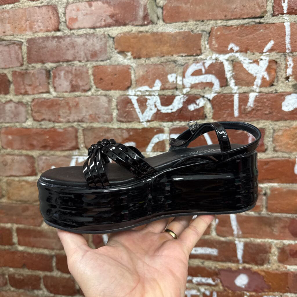 Cordani Platform Sandal Pleather Black Size 37