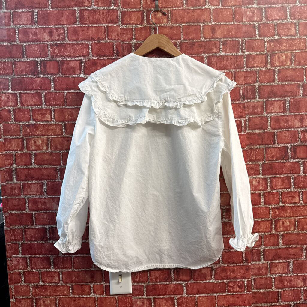 Chuu Blouse Beaded Collar White