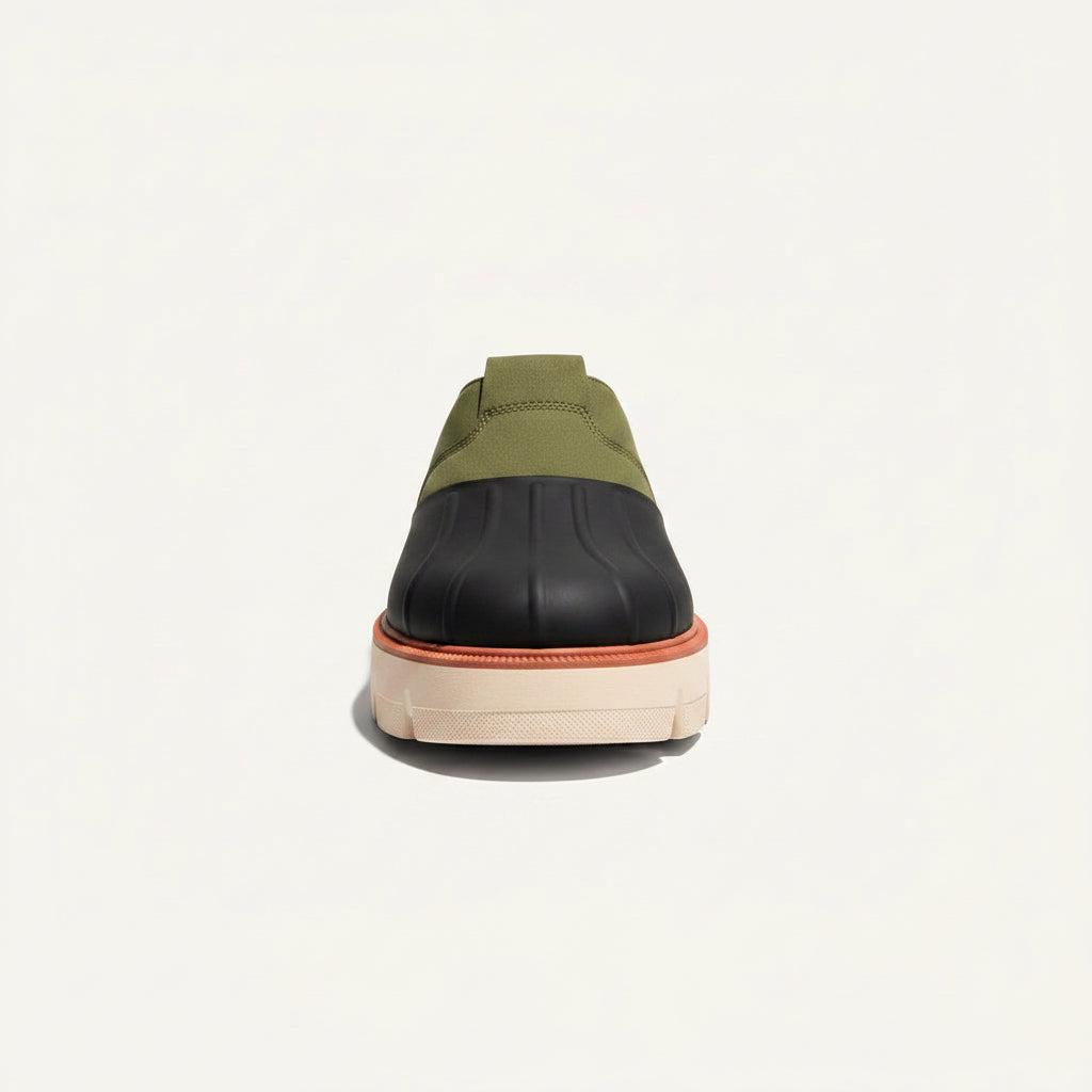 Sorel Duck Boot Slides Suede/Rubber Olive/Grey/Pink Size 10.5