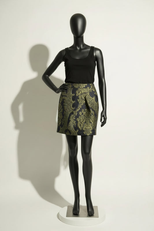 Vivienne Westwood Anglomania Mini Skirt Tapestry Grey/Green Size 46