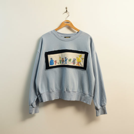 Re_Anna_Mated x Old Navy Crewneck Sesame Street Graphic Blue/Multi Size XL
