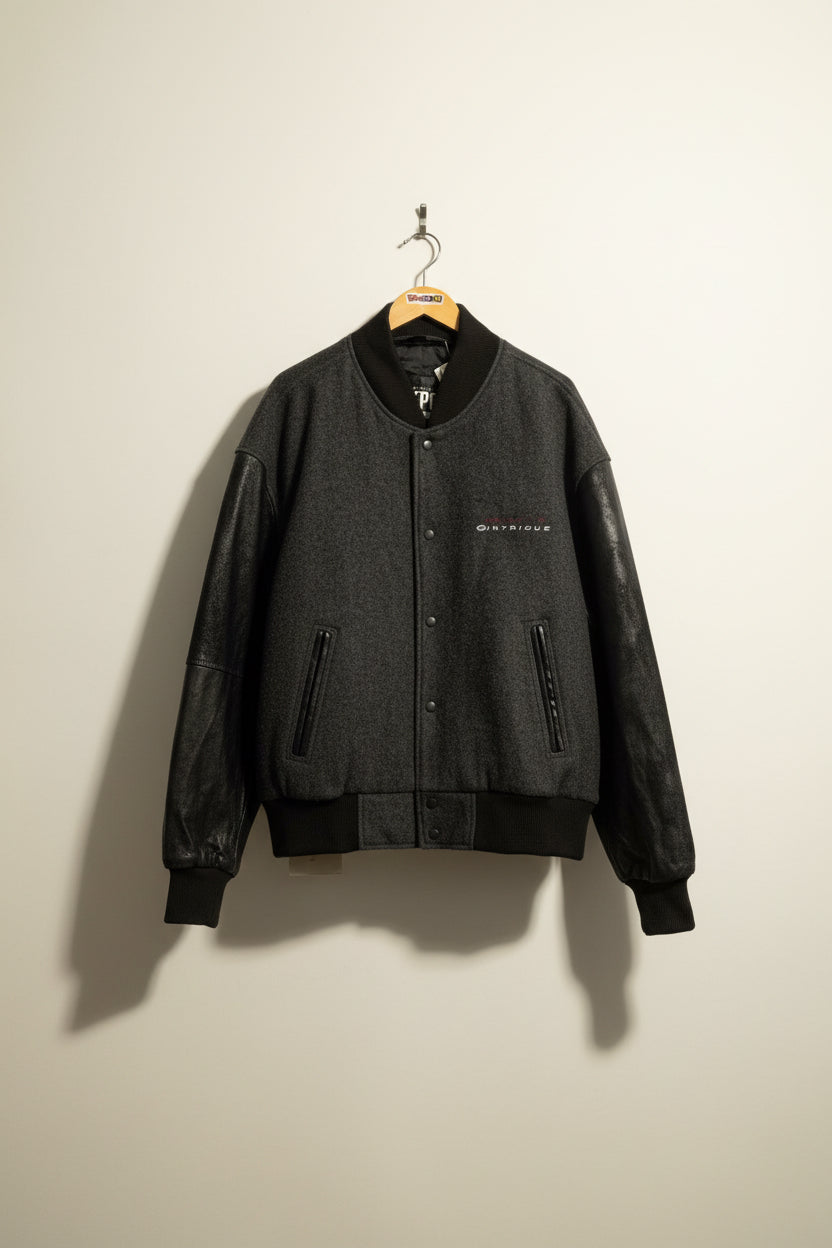 The X-Files Expo Tour 1998 Varisty Jacket Leather Sleeves Wool Grey/Black Size XL