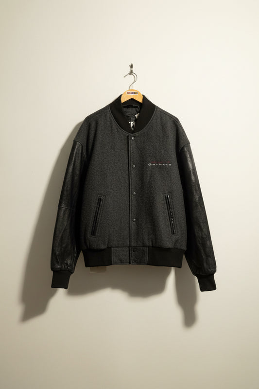 The X-Files Expo Tour 1998 Varisty Jacket Leather Sleeves Wool Grey/Black Size XL