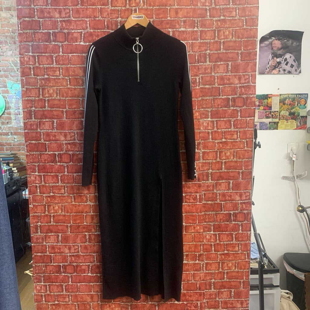 H&M x Pringle Maxi Dress LS Mock Neck Black/White Size M