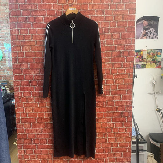 H&M x Pringle Maxi Dress LS Mock Neck Black/White Size M