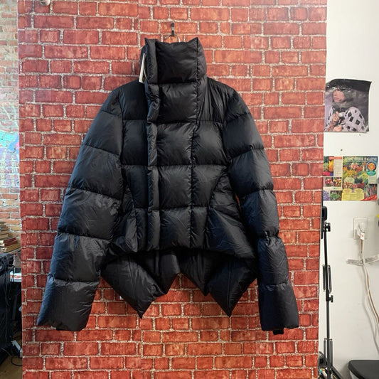 Rick Owens Puffer Jacket Asymmetrical Lil Penguin Tail LIDO S/S '24 Black
