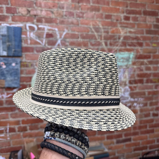 Bailey Fedora Woven Navy/Tan Size M