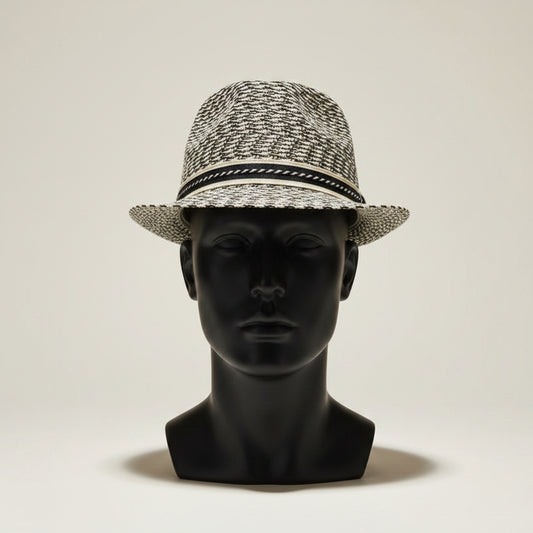 Bailey Fedora Woven Navy/Tan Size M