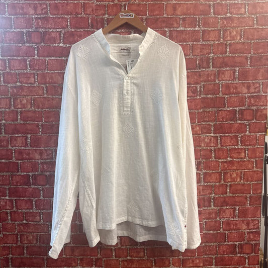 Fabindia Comfort Fit LS Quarter Button Up White Size XXL