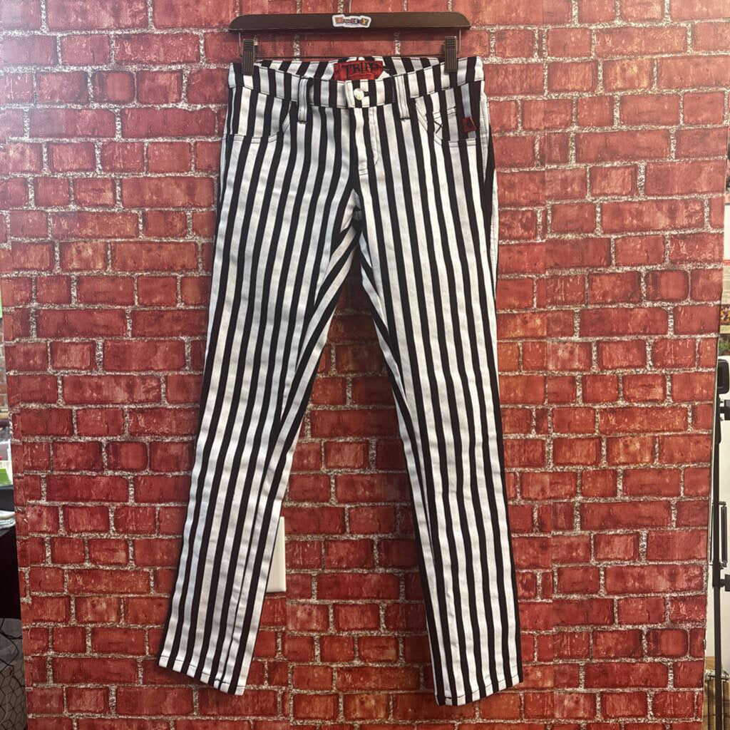 Tripp NYC Skinny Jeans Low Rise Stripes Black/White Size 5