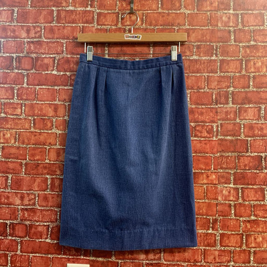 Celine Denim Midi Skirt Blue