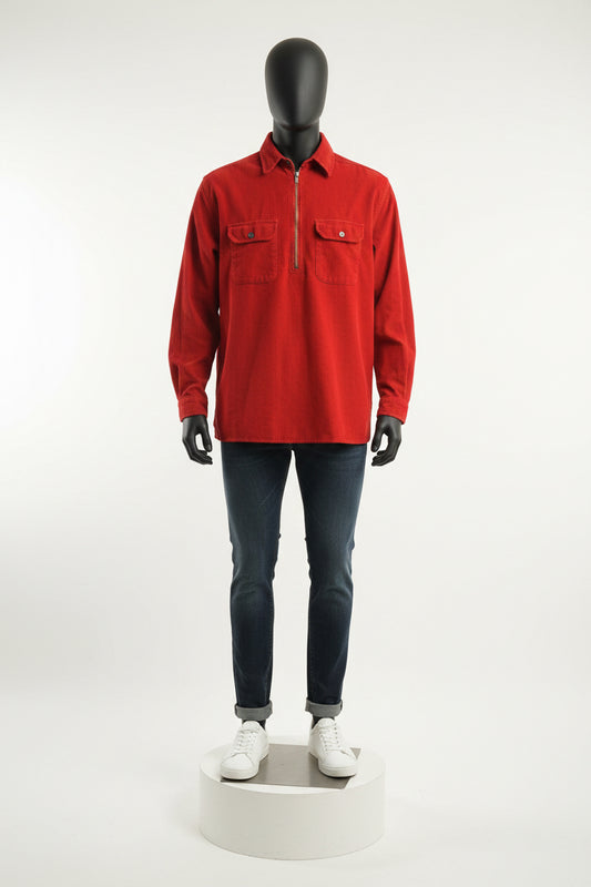 Marlboro Unlimited Vintage Pullover Shirt Jacket Corduroy Red Men’s Size M