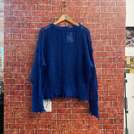 Zara Sweater Mohair Wideknit Blue Size M