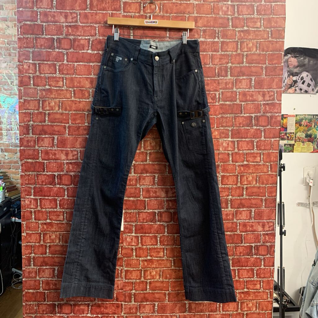 Goldspun Jeans Japanese Denim Buckles Indigo Size 34