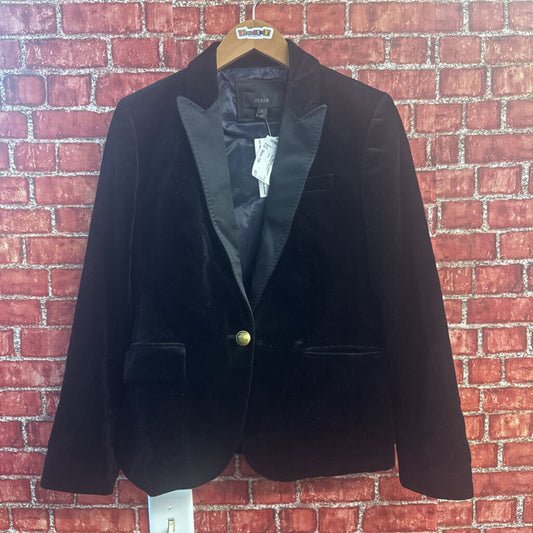 J Crew Velvet Smoking Jacket Black Size 8