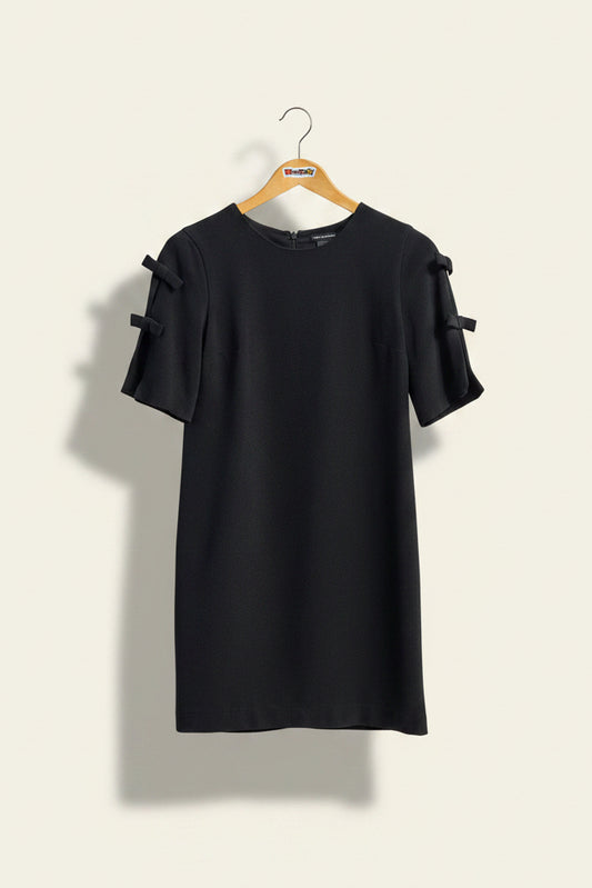Club Monaco Shift Dress Sleeve Bows Short Sleeve Black Size 0