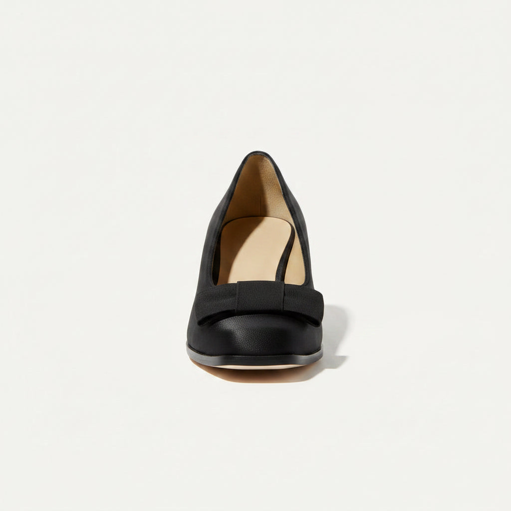 Yves Saint Laurent Pumps Satin Bow Black Size 8.5L