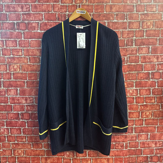 Rodier Vintage Blue Ribbed Cardigan Sweater Size M