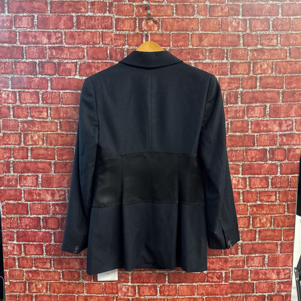 Martine Sitbon Vintage Designer Coat Black Wool/Silk Size 44