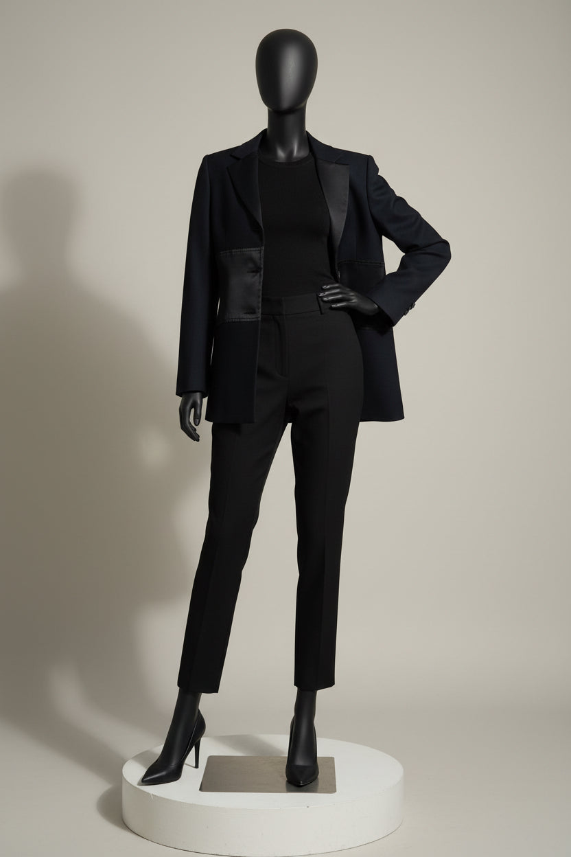 Martine Sitbon Vintage Designer Coat Black Wool/Silk Ladies Size 44