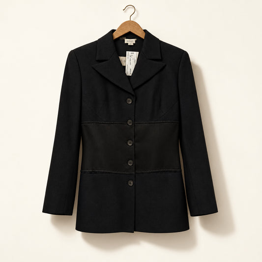 Martine Sitbon Vintage Designer Coat Black Wool/Silk Size 44