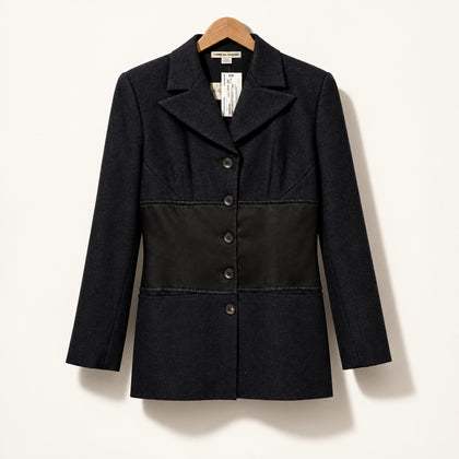 Martine Sitbon Vintage Designer Coat Black Wool/Silk Size 44