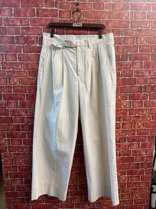 King & Tuckerfield Trousers Pinstripes White/Navy