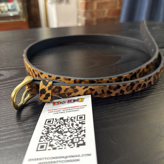 Banana Republic Belt Cheetah Calf Hair/Leather Brown Size L