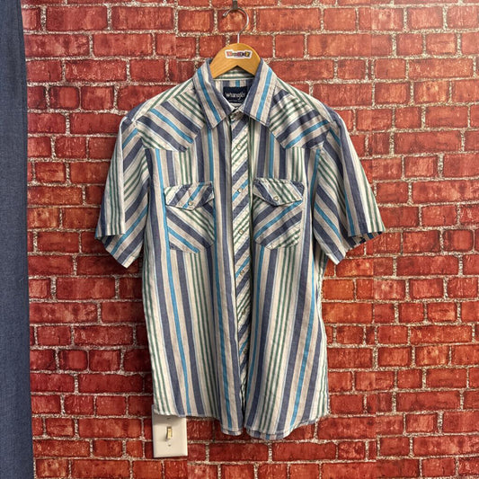 Wrangler Western Shirts Vintage Stripes White/Blue/Green