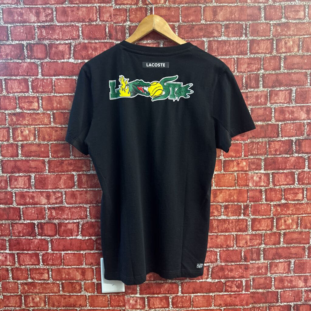 Lacoste Sport Tee Gator Logo Black Size M